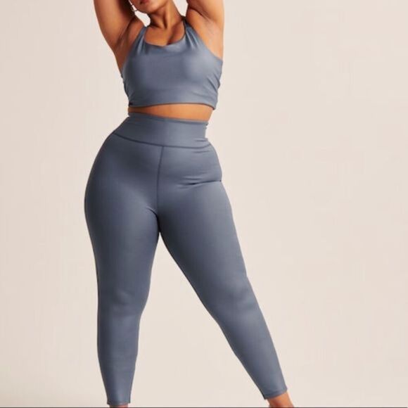 Abercrombie and Fitch Set sheen V Neck razorback tank and leggings - Picture 1 of 10